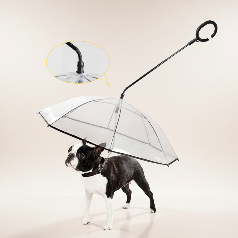 Transparent Pet Umbrella Adjustable Dog Rope